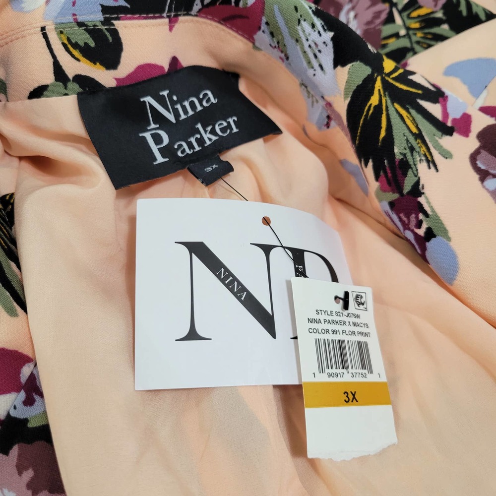 Nina Parker Trendy Plus Size Floral-Print Blazer NWT $129 Size 3X - Picture 8 of 11